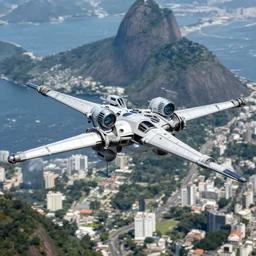 star destroyer flying above rio de janeiro