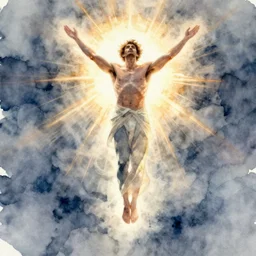 a beautiful watercolor painting of a male soul ascending into the light, ascension, near death experience, digital painting, artstation, concept art, art by delphin enjolras, smooth, sharp focus, dynamic lighting, ultrarealistic, cinematic, octane render, 8 k