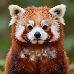 an owl red panda hybrid, symmetrical, highly detailed, digital art, sharp focus, trending on art station