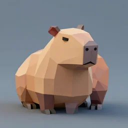 a low poly model of a capybara