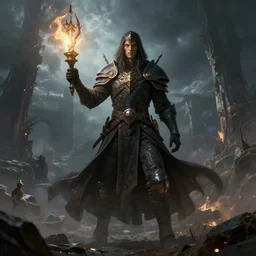 space mage, fantasy apocalypse, digital art, 4 k