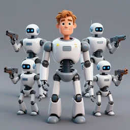 8 8, 0 0 0 irs robots coming with guns and marching orders, where is waldo, digital art, trending on artstation
