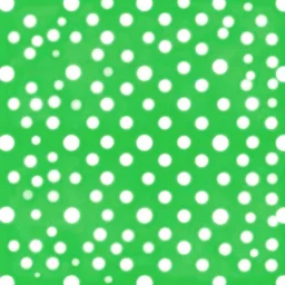 white polka dots on a green background