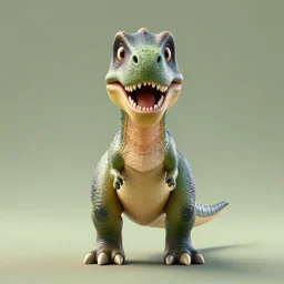 a portrait of a dinosaur, octane renderer, symmetrical central composition, very cartoon, color focus, high detailed, by anton fadeev