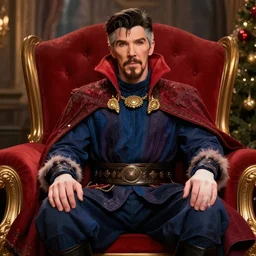 dr strange sitting on santas lap