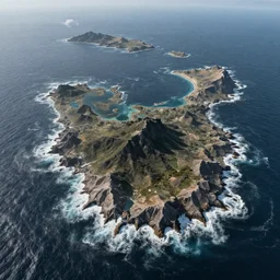 retinex drone photography this is a land on an unforgiving world of churning oceans and jagged coastlines. every habitable island is situated somewhere along the planet's equator where the weather is still volatile but more hospitable than any points to the north or south