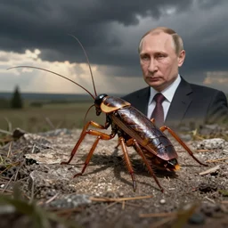 Vladimir Putin as a cockroach