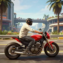 a gorgeous screenshot of the upcoming modern open world rpg called'motorcycle club '! reminds us of gta 5, 8 k, cgi movie