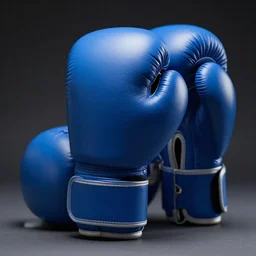 a professional depth of field background blur photograph of a blue boxing glove, hyperdetailed, detailed texture, photorealistic, studio photograph, studio lighting, dramatic, 4 k