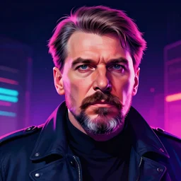cyberpunk neon portrait of Joseph Stalin, digital art, trending on Artstation