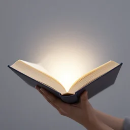 a person reading a glowing magical book