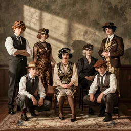 grainy ethnographic photo of homestuck cosplayers, 1920s