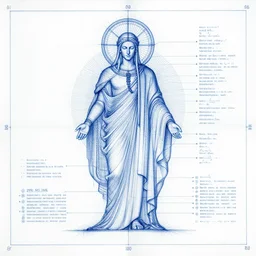 a detailed blueprint of god, top - secret document