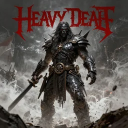 heavy death metal album cover detailed poster art style by hybrid from Doom and art direction by Darius Zawadzki ;by artgerm; wayne reynolds art station; cinematic quality character render; low angle; ultra high quality model; production quality cinema model;