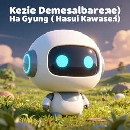 3d render of cute funny robot head, by Kezie Demessance, Ha Gyung, Hasui Kawase, vivid color, volumetric lighting, corona render