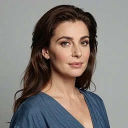 Portrait of Bulgarian actress Vesela Babinova, photorealistic