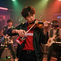 a box of cheerios playing the fiddle in the music video of gangnam style, dramatic hd photo