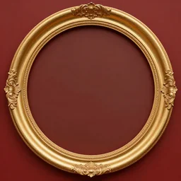 a photo in a circular ornate golden frame, of a brown and red college mascot bear wearing blue jeans sitting on the bleachers inside the gym,