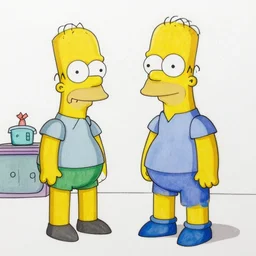 Extremely detailed drawing of the cartoon The Simpsons