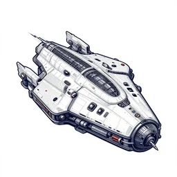 Spaceship, concept art, industrial sci-fi, vector art, isometric