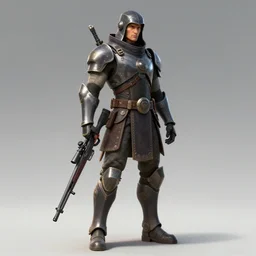 science fiction character assassin concept art, futuristic armor, equipped with a sniper rifle, inspired by the byzantine empire. design by mark ryden and pixar and hayao miyazaki, unreal 5, daz, hyperrealistic, octane render, cosplay, rpg portrait, dynamic lighting, intricate detail, harvest fall vibrancy, cinematic radiating a glowing aura cgi rtx 2 0 2 2
