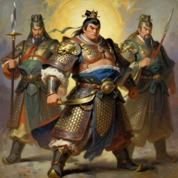 attractive beefy male with armor, ancient china, three kingdoms, character design, dynamic lighting, colorful, painting by gaston bussiere, craig mullins, j. c. leyendecker, tom of finland