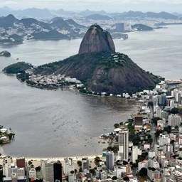 aerial photo of rio de janeiro with a flood of 6 0 meters high, realistic, 4 k