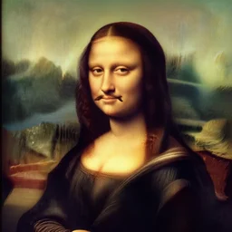 Mona Lisa with a handlebar moustache