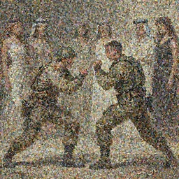 ancient historically accurate depiction of the duel Navy SEAL and Arab , girls in the background by frank miller, illustration by Ruan Jia and Mandy Jurgens and William-Adolphe Bouguereau, Artgerm, 4k, digital art, surreal, space dandy style, highly detailed, godsend, artstation, digital painting, concept art, smooth, sharp focus, illustration by Ruan Jia and Mandy Jurgens and William-Adolphe Bouguereau,
