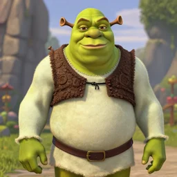 steve harvey but shrek, photorealistic, 4 k