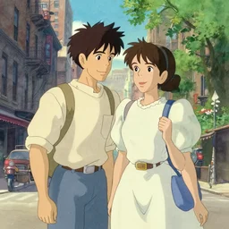 wholesome animation key shot, new york in summer, studio ghibli, pixar and disney animation, sharp, disney concept art watercolor illustration by mandy jurgens and alphonse mucha and alena aenami, pastel color palette, dramatic lighting