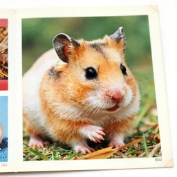 1 page from 1 9 9 0 s colorful hamster photograph magazine.