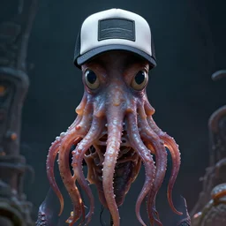 hyperrealistic dslr film still of amorphous squid disguised as squidbillies wearing trucker hat, stunning 8 k octane comprehensive 3 d render, inspired by istvan sandorfi & greg rutkowski & unreal engine, perfect symmetry, dim volumetric cinematic lighting, extremely hyper - detailed, extremely lifelike attributes & lifelike texture, intricate, masterpiece, artstation, stunning
