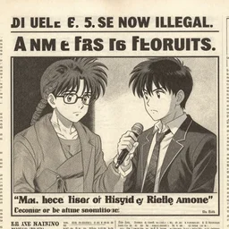 a political cartoon from u. s. newspaper, about anime is now illegal