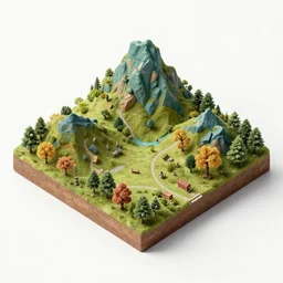 photography isometric miniature highly detailed landscape