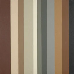Mixed media art. a series of vertical stripes in different colors.  by Toyo Ito earthy