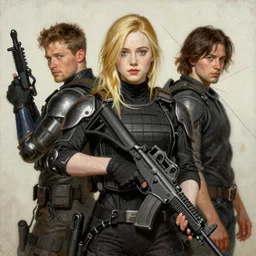 a vintage portrait painting of elle fanning wearing swat gear in metal gear solid and death stranding, highly detailed, art by tristan eaton and artgerm and william - adolphe bouguereau