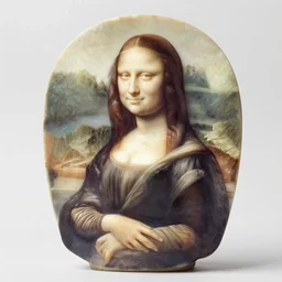 the photo of a carved marble bust of mona lisa, sculpted by leonardo da vinci