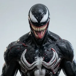 Walter White as Venom (2018), 4k, insanely detailed, half face symbiote half face human
