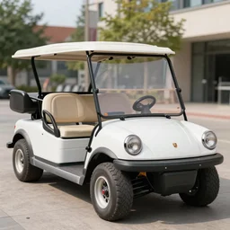of a mix between a porsche and a golf - cart,