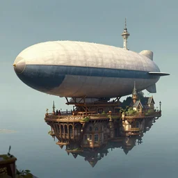airship docked at a floating victorian era city, dnd high fantasy epic illustration, colorful, vibrant, starry sky, reminiscent of bioshock infinite