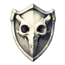 flesh and bones shield design, character sheet, Moebius, Greg Rutkowski, Zabrocki, Karlkka, Jayison Devadas, Phuoc Quan, trending on Artstation, 8K, ultra wide angle, zenith view, pincushion lens effect.