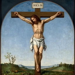 kurt cobain on the cross as jesus, painted by leonardo, renaissance painting, detailed, trending on artstation