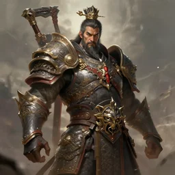 masterpiece portrait of the godly raidboss warrior by Ruan Jia and Greg Rutkowski