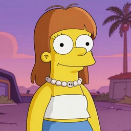 Lisa Simpson portrait in Fury Road, borderlands 4k render