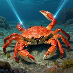 a crab with laser claws