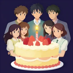birthday cake vector art, clip art, behanced hd by lois van baarle, artgerm, helen huang, by makoto shinkai and ilya kuvshinov, rossdraws, illustration