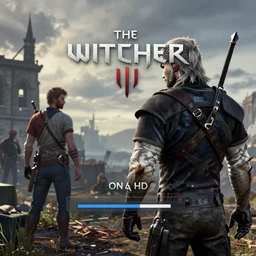 the witcher 3, gta 4 loading screen, 8 k, hd