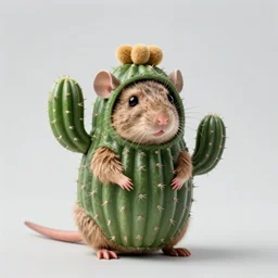 rat wearing cactus costume