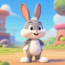 an attractive Rabbit toon from Toontown online, Toons, inspired by looney tunes, 3d mmo, furry